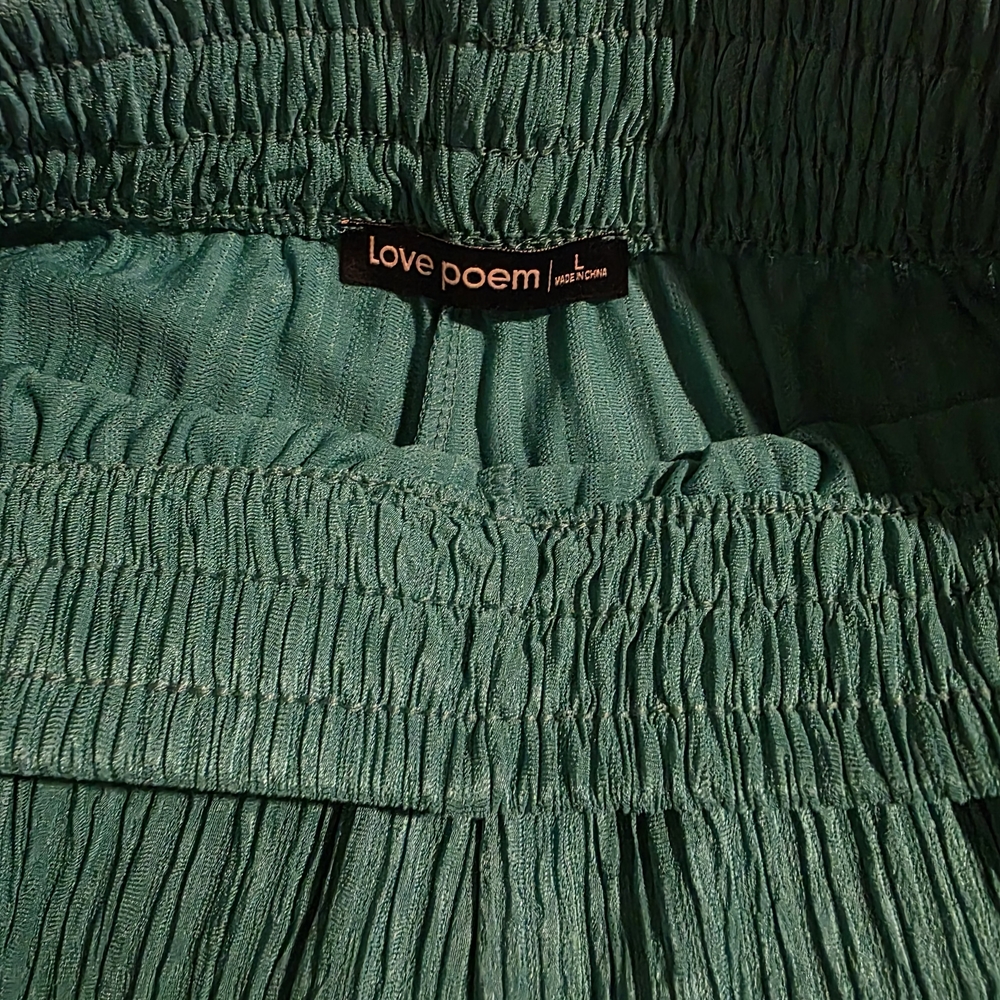 Love Poem Teal Smocked Pants